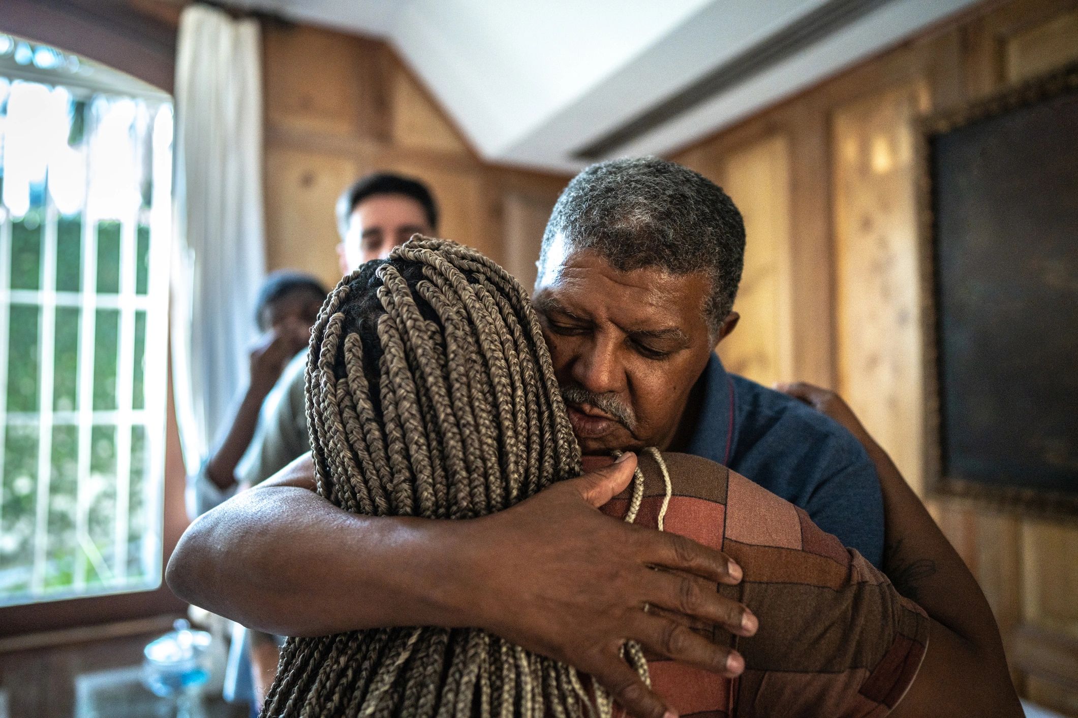 Family receiving compassionate support
